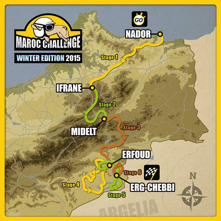 Map Maroc Challenge Winter 2015 | Rally Raid Marruecos