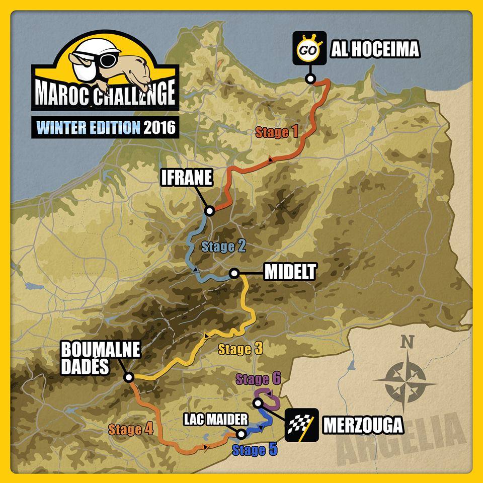 Map Maroc Challenge Winter 2016 | Rally Raid Marruecos
