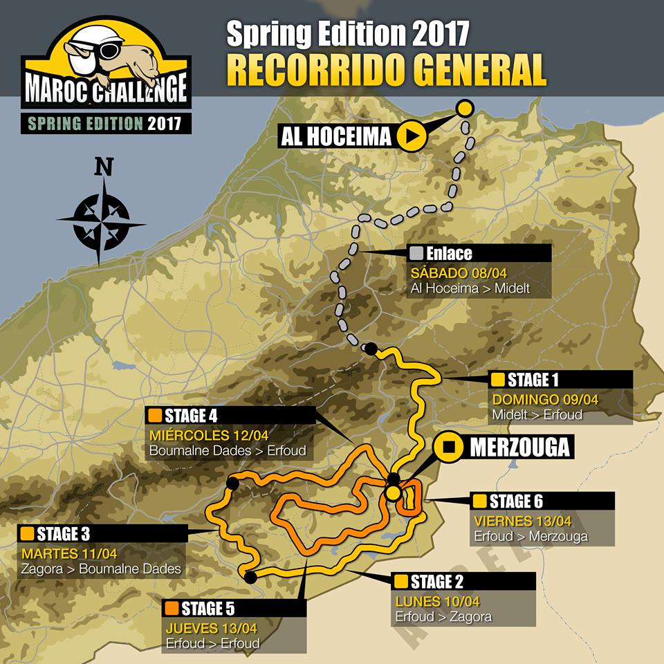 Map Maroc Challenge Spring 2017 | Rally Raid Marruecos