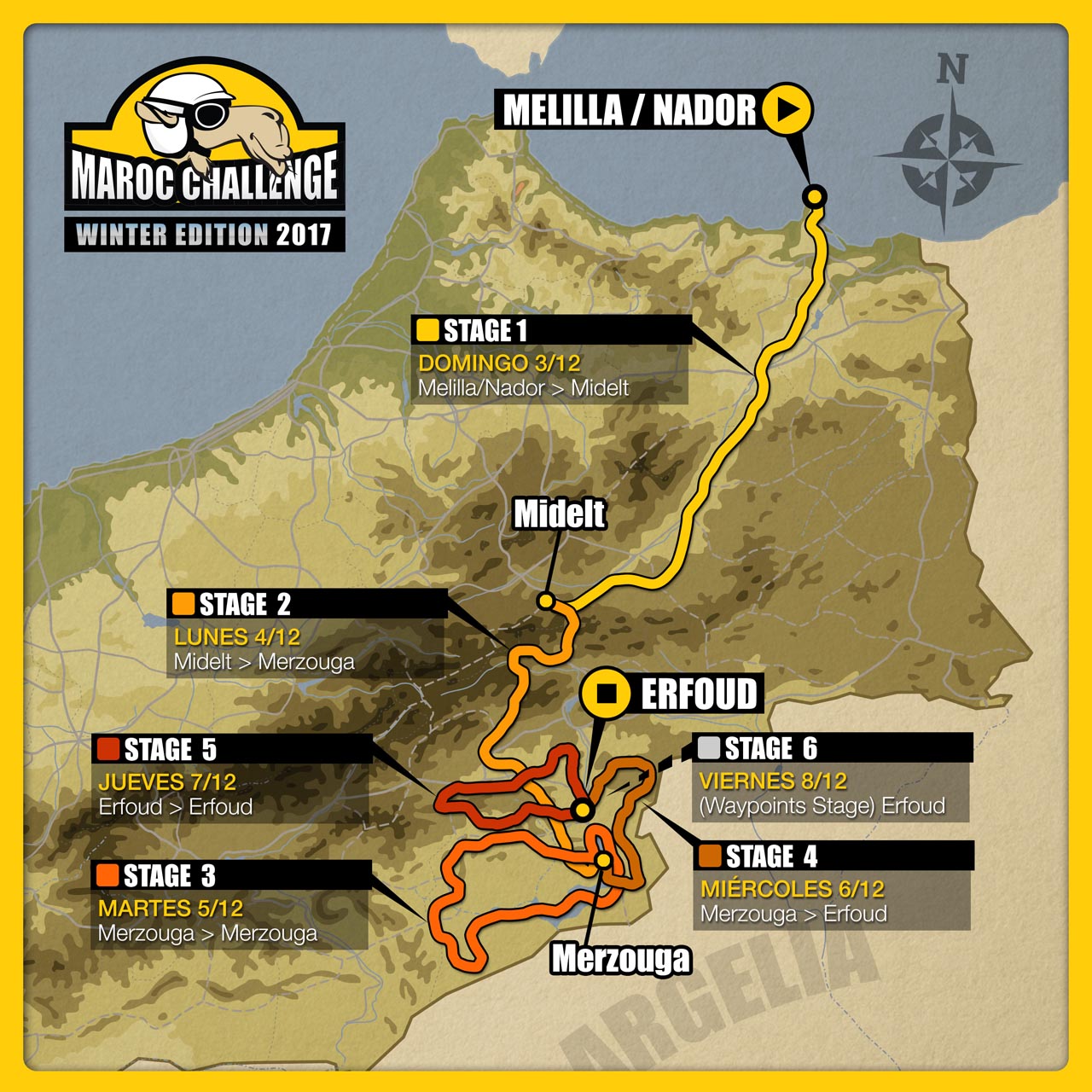 Map Maroc Challenge Winter 2017 | Rally Raid Marruecos