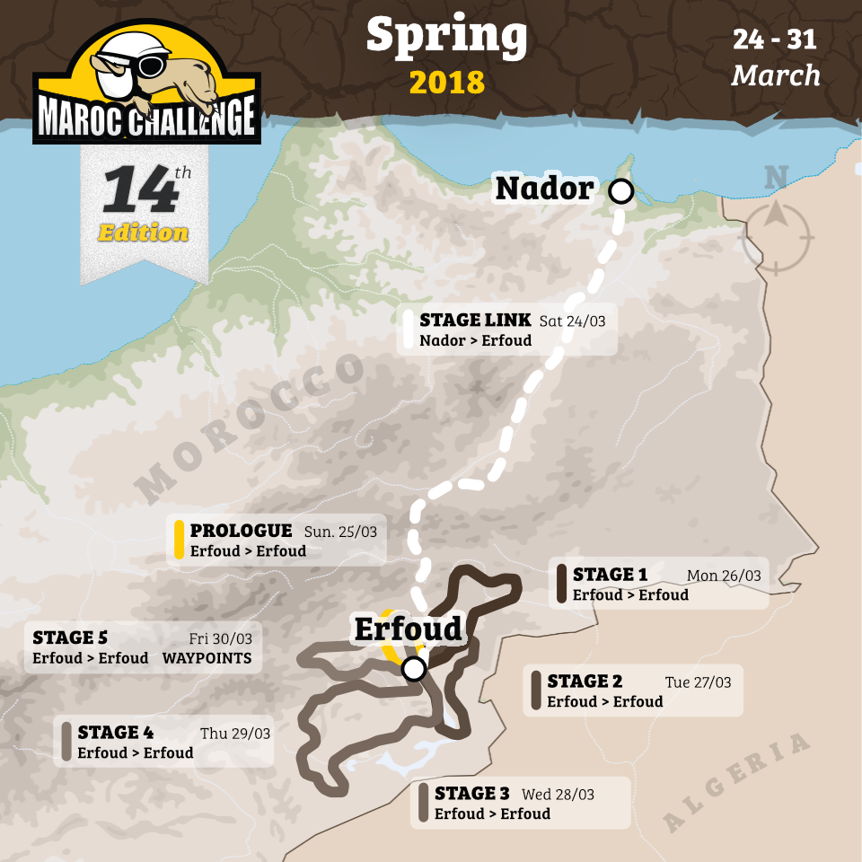 Map Maroc Challenge Spring 2018 | Rally Raid Marruecos