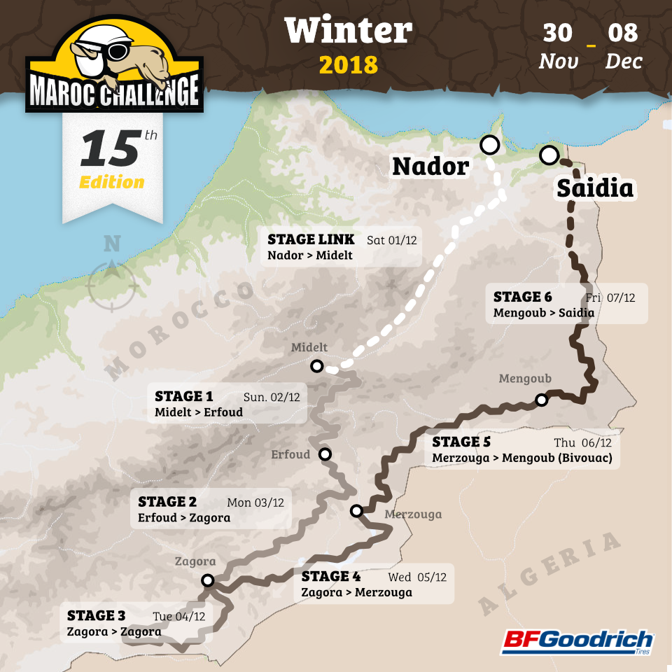Map Maroc Challenge Winter 2018 | Rally Raid Marruecos