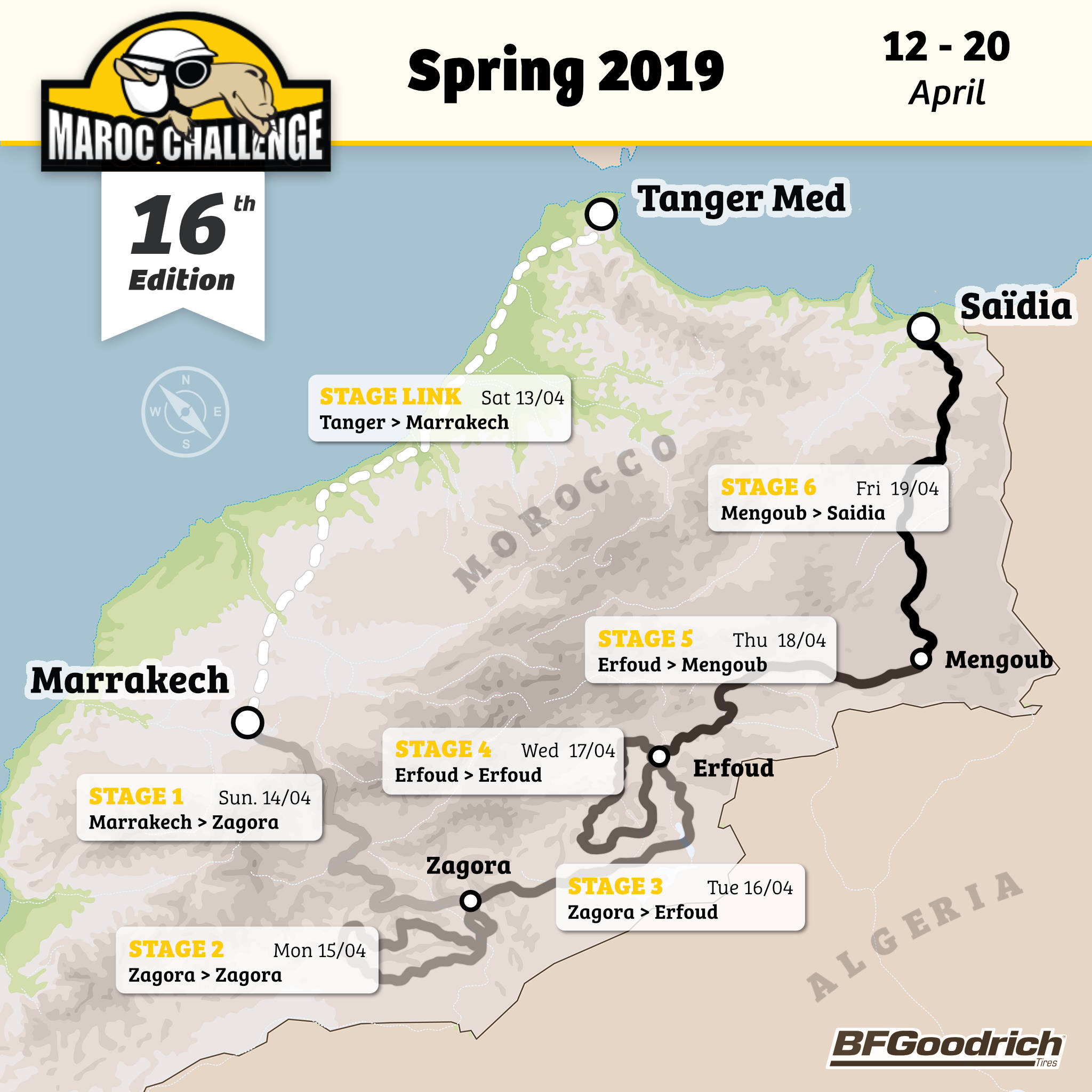 Map Maroc Challenge Spring 2019 | Rally Raid Marruecos