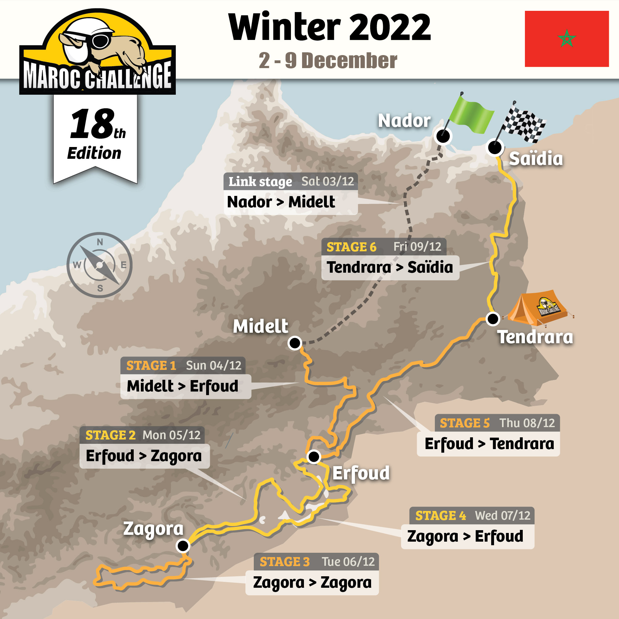 Map Maroc Challenge Winter 2019 | Rally Raid Marruecos