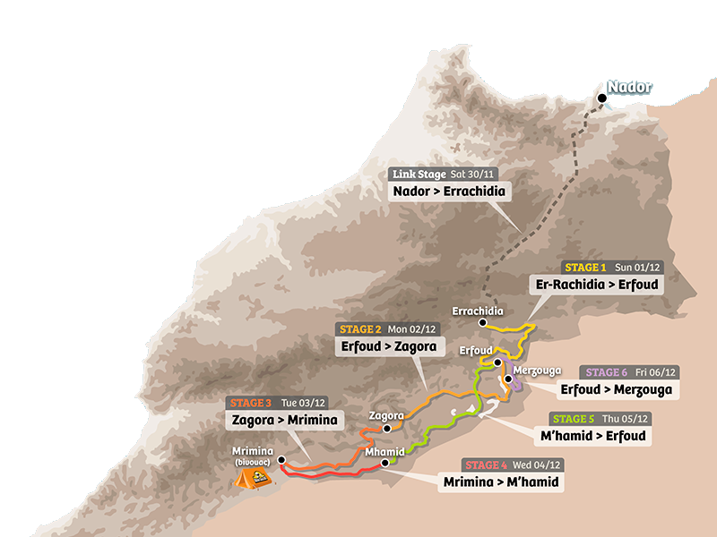 Raid Marruecos | Maroc Challenge | Mapa spring 2020