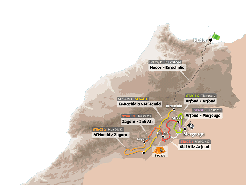 Mapa recorrido edición Winter 2024 del 29 noviembre - 7 de diciembre
