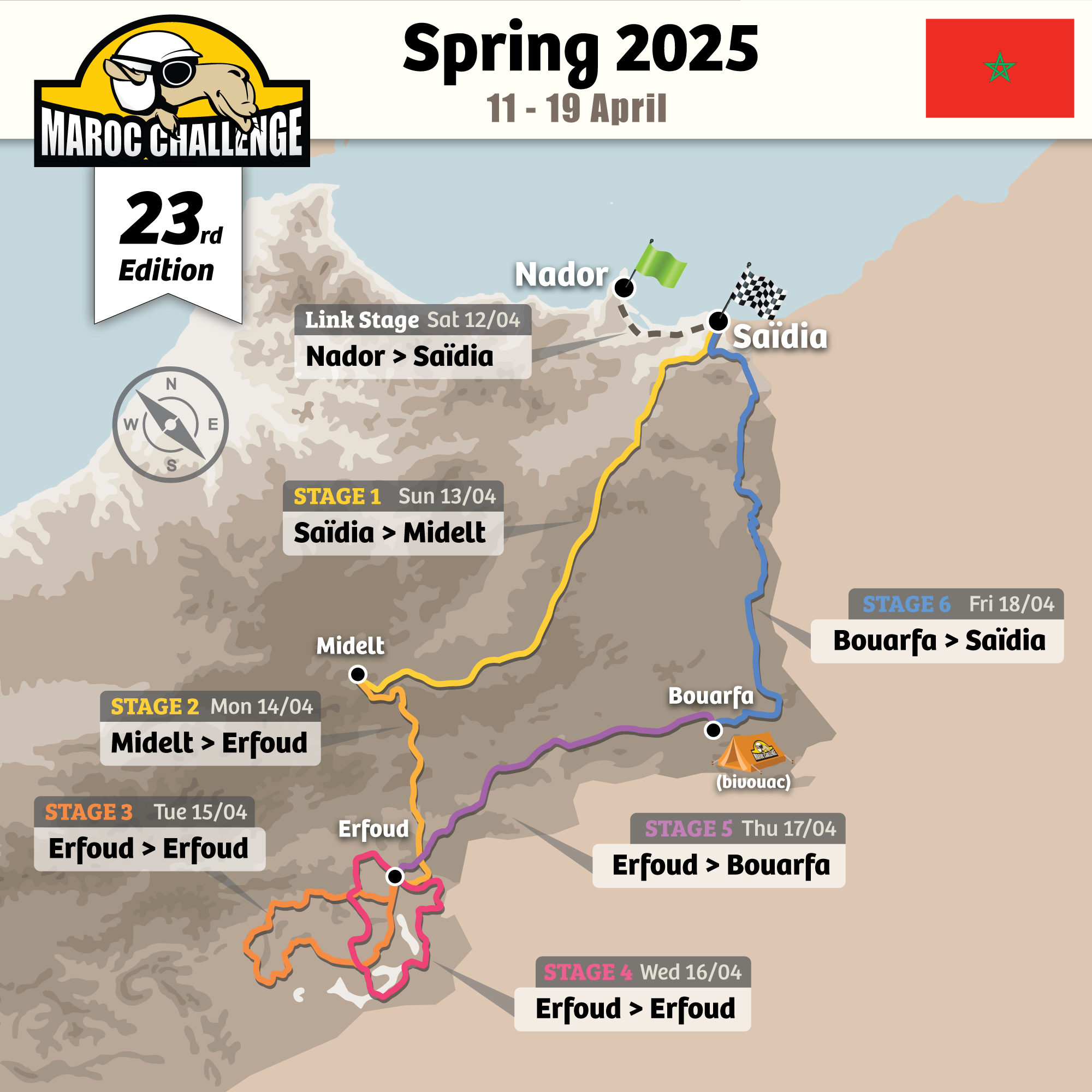 Map Maroc Challenge Winter 2019 | Rally Raid Marruecos